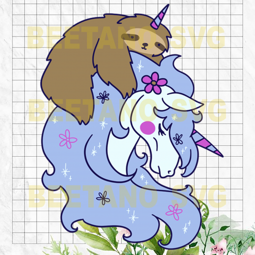 Funny Sloth Riding Unicorn