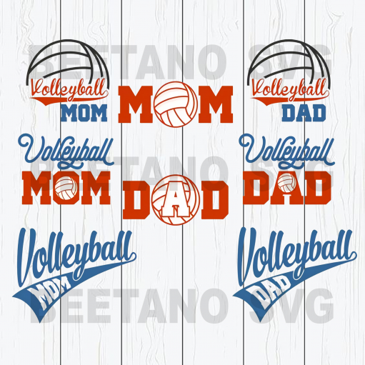 Volleyball Mom Volleyball Dad Svg Bundle, Volleyball Family Svg, Volleyball Svg Bundle, Volleyball Cutting Files For Cricut, SVG, DXF, EPS, PNG Instant Download
