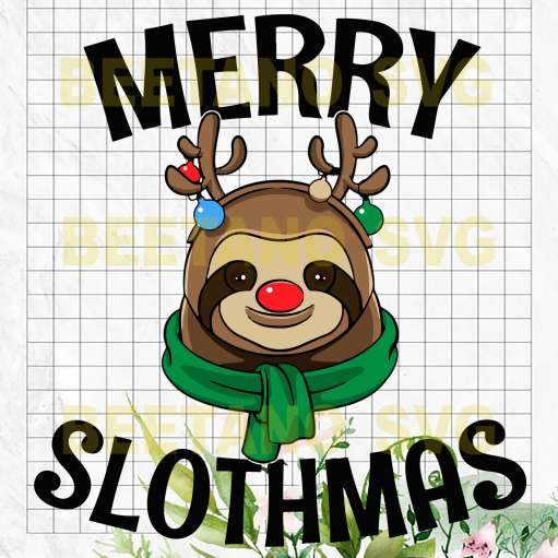 Merry Slothmas Svg