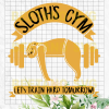 Sloth Gym Svg Files, Sloth Gym Vector, Sloth Gym Clipart, Sloth Gym Cutting Files For Cricut, Svg, Dxf, Eps, Png Instant Download