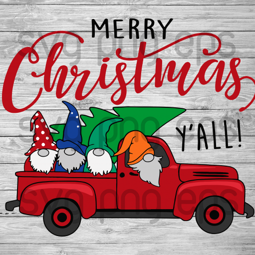 Merry christmas Y'all gnome SVG