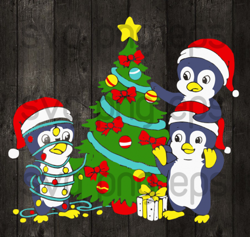 Penguin Christmas Tree Svg, Penguin Christmas Svg Files, Penguin Svg, Christmas Tree Svg, Penguin Christmas Svg, Penguin Christmas Svg Cutting Files