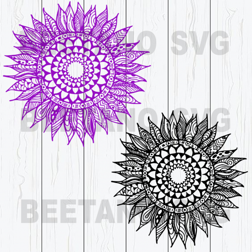 Mandala Flowers Svg Bundle, Mandala Sunflowers Files, Mandala Sunflowers Cutting Files For Cricut, Svg, Dxf, Eps, Png Instant Download