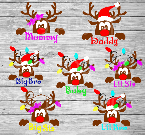Funny Reindeer Family