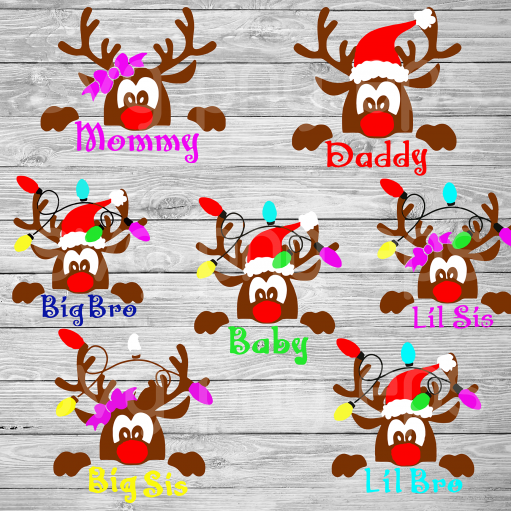 Funny reindeer family