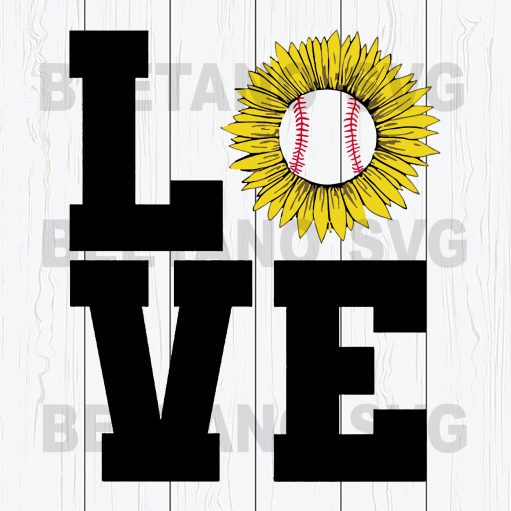 Sunflower Baseball Love Svg
