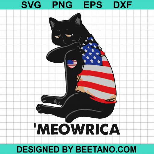 Meowrica American Flag Svg
