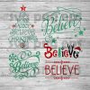 Joy Love Peace Believe Christmas Svg Files