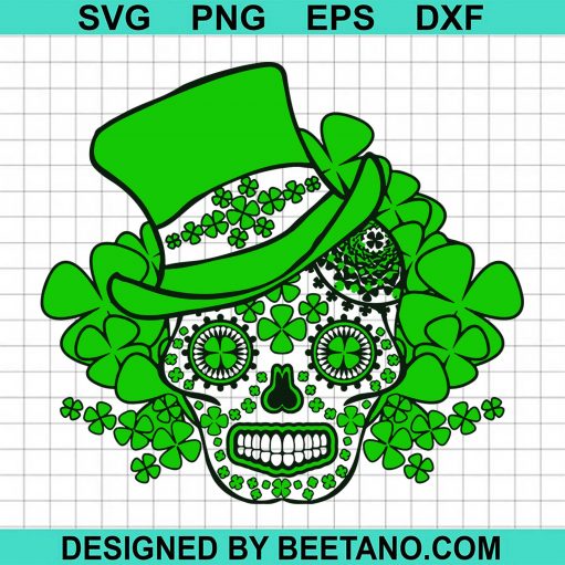 St Patrick Day Skull svg
