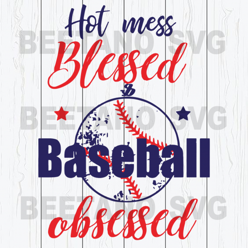 Baseball Hot Mess Blessed Baseball