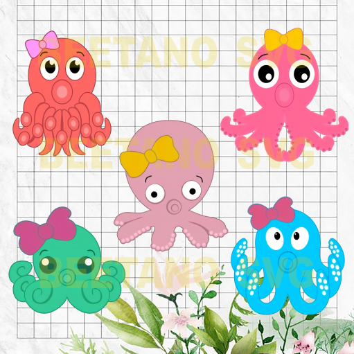 Octopus baby funny Files For Cricut, SVG, DXF, EPS, PNG Instant Download