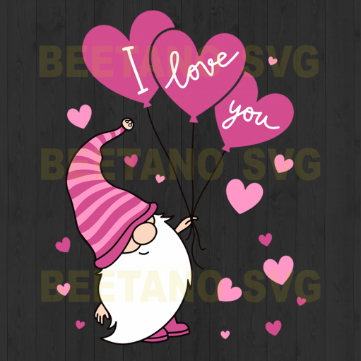 Gnomes i love you valentine day Cutting Files