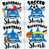 Baseball Shark Football Shark Doo Doo Doo Svg