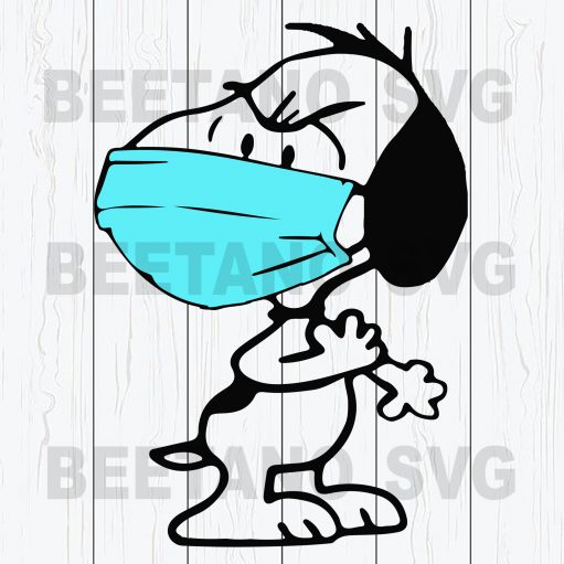Snoopy Wear Facemask Svg