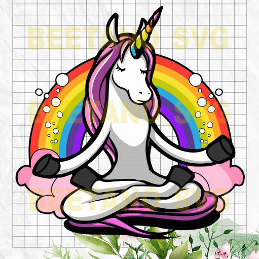 Unicorn Meditation Cutting Files For Cricut, Svg, Dxf, Eps, Png Instant Download