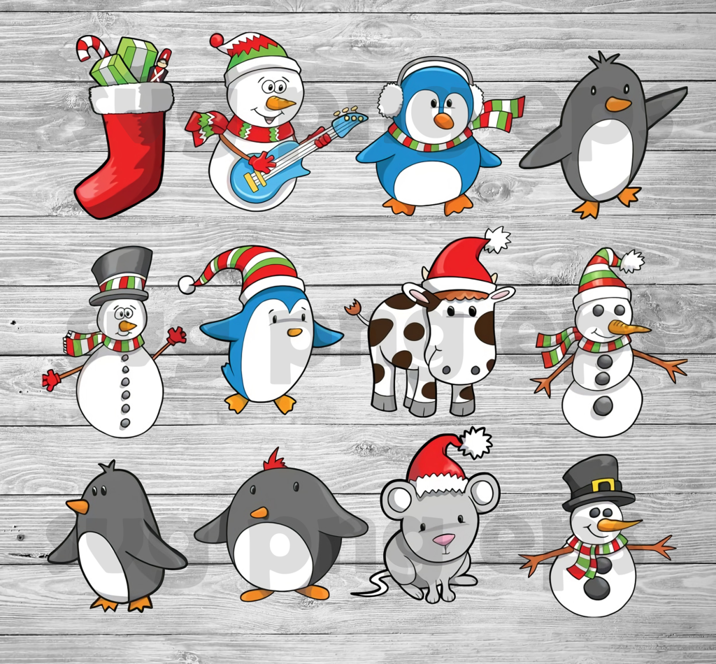 Christmas Animal Svg Bundle, Christmas SVG
