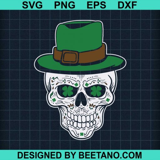 St Patrick Day Skull svg