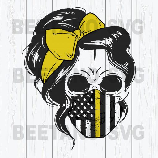 Skull Mom Wear Flag Facemask Svg Files For Instant Download