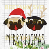 Merry Pugmas Svg Files, Funny Pug Santa Hat Svg, Pug Santa Svg, Christmas Svg Files For Cricut, Svg, Dxf, Eps, Png Instant Download