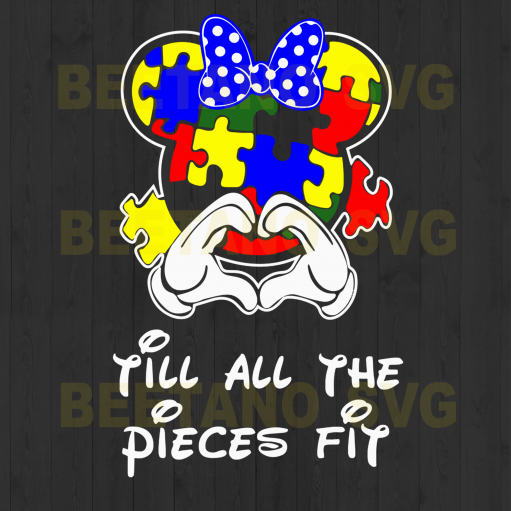 Till All The Pieces Fit Mickey Minnie Svg