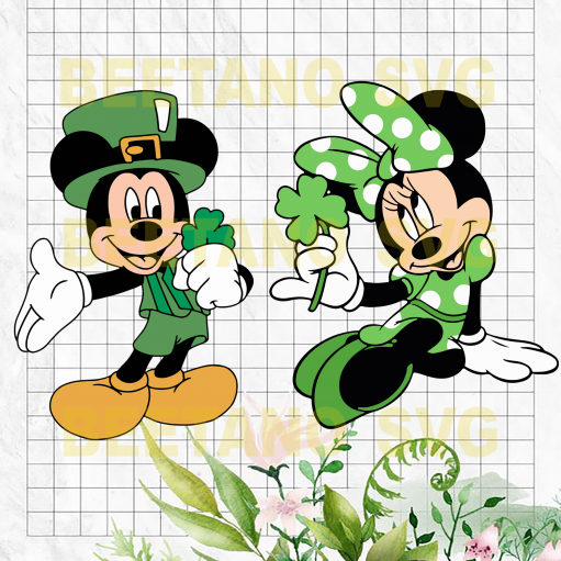 St Patricks Day Mickey Minnie SVG