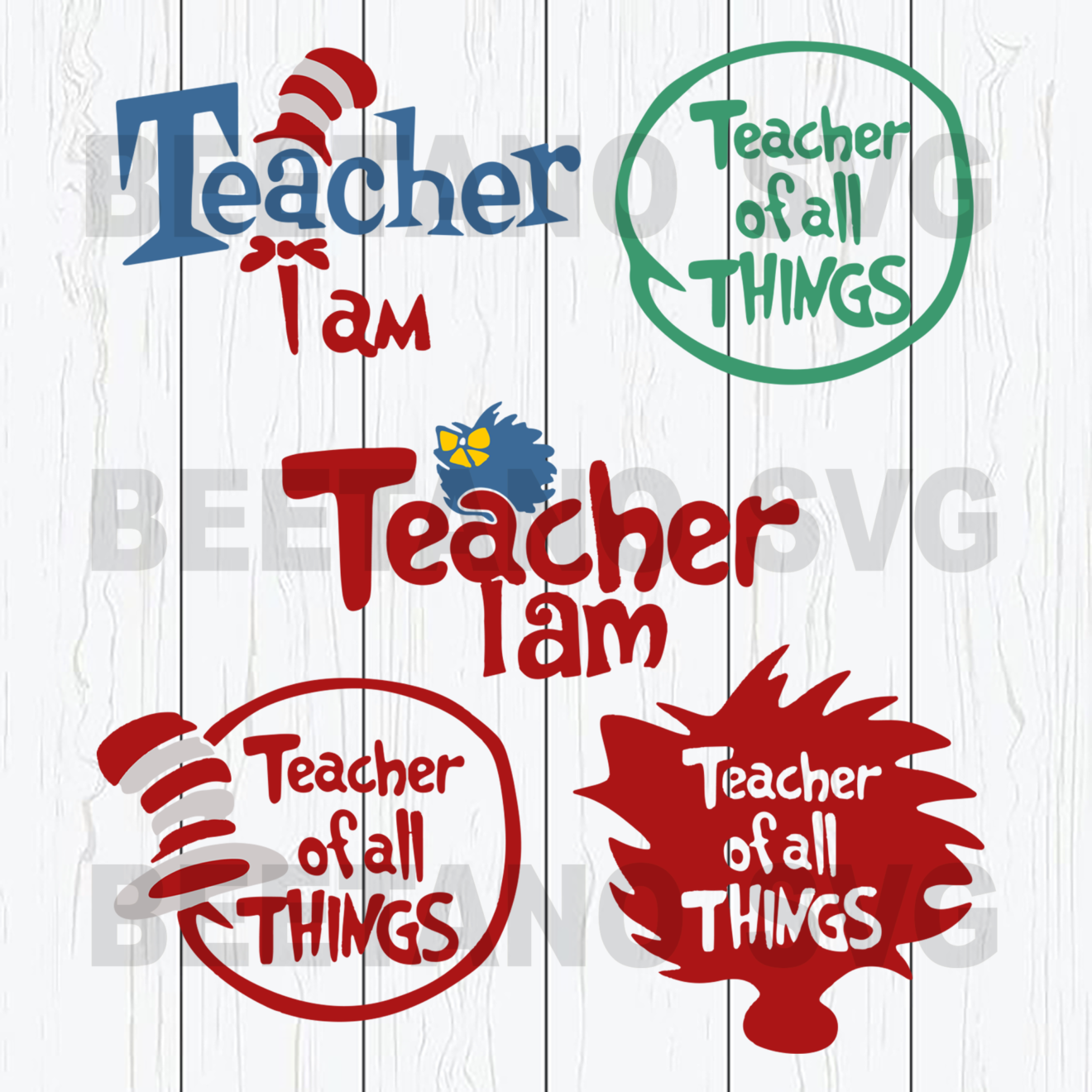 Teacher i am dr seuss quotes Svg Files For Cricut, SVG, DXF, EPS, PNG Instant Download