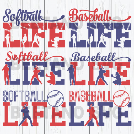 Sports bundle baseball softball life svg