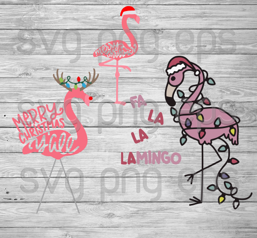 Merry Christmas Svg Bundle, Flamingo Santa Hat Svg, Flamingo Svg, Flamingo Svg Christmas Svg Bundle Files For Cricut, SVG, DXF, EPS, PNG Instant Download