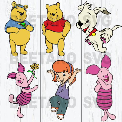 Winnie-the-Pooh character bundle SVG Files