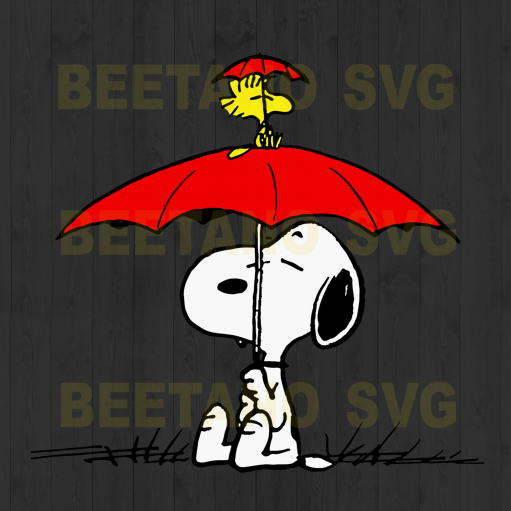 Snoopy With Red Umbrella Svg