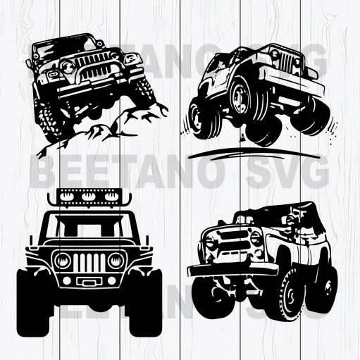 Jeep cars bundle Cutting Files For Cricut, SVG, DXF, EPS, PNG Instant Download