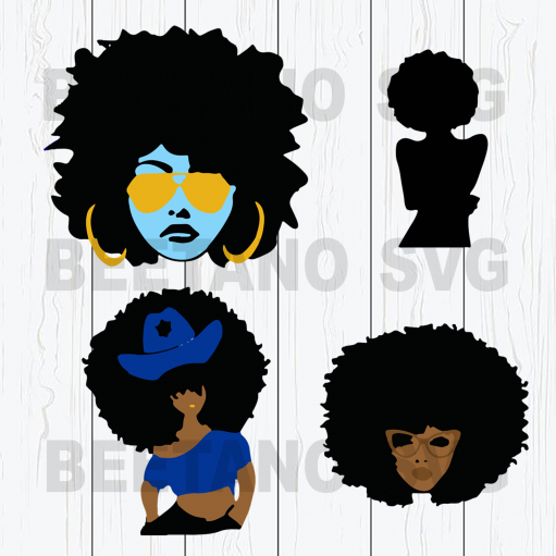 Afro woman black women Svg
