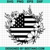 American Flag Flower Wreath Svg
