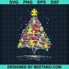 Autism Awareness Christmas Tree Svg