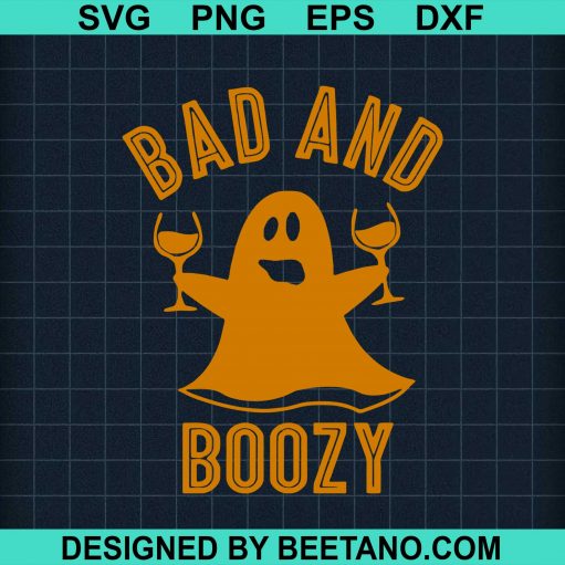 Bad And Boozy Ghost Drinks Wine Svg