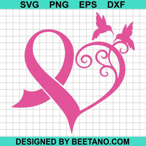Breast Cancer Awareness Ribbon Heart svg
