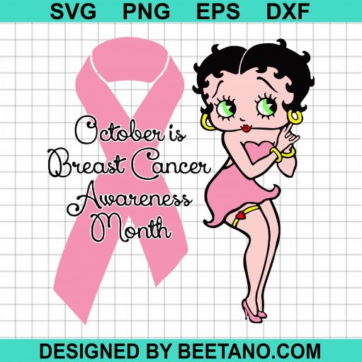 Breast Cancer Betty Boop SVG