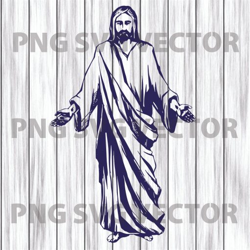 Jesus Svg, Jesus Clipart, Jesus Vector, Jesus Svg Files, Jesus Cutting Files For Cricut, SVG, DXF, EPS, PNG Instant Download