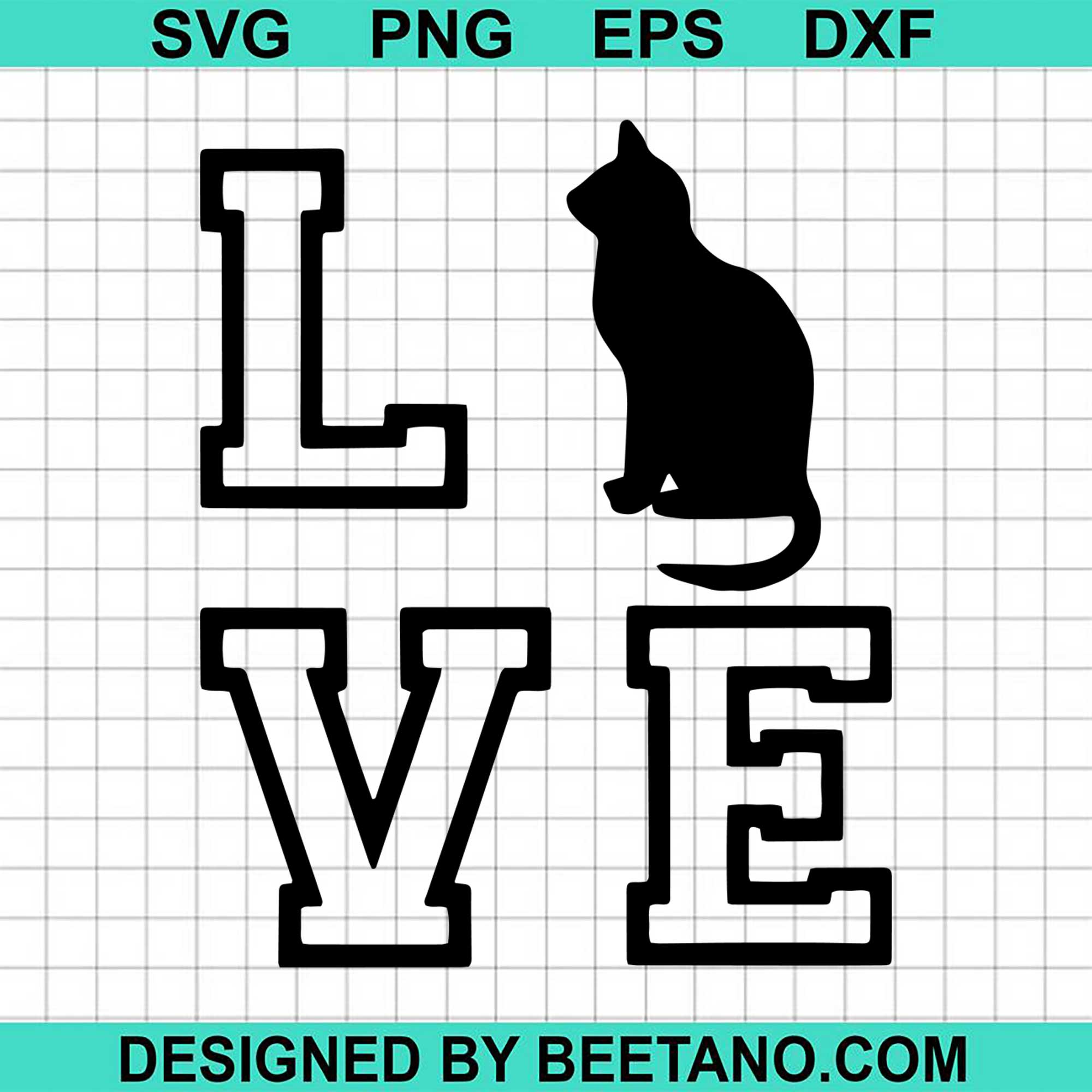 Cat Love SVG cut file for cricut silhouette machine make craft handmade