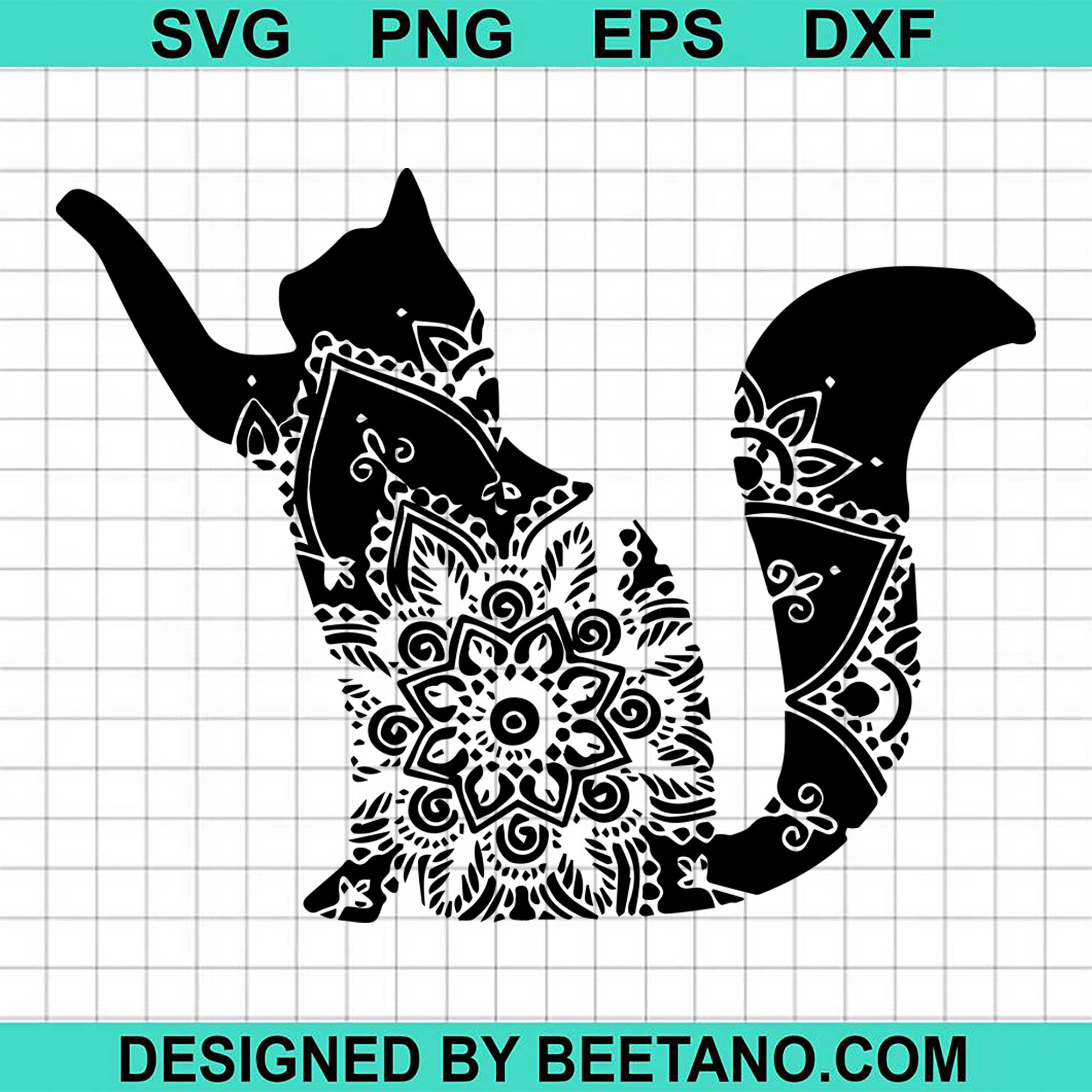 Cat Mandala SVG, Cat SVG