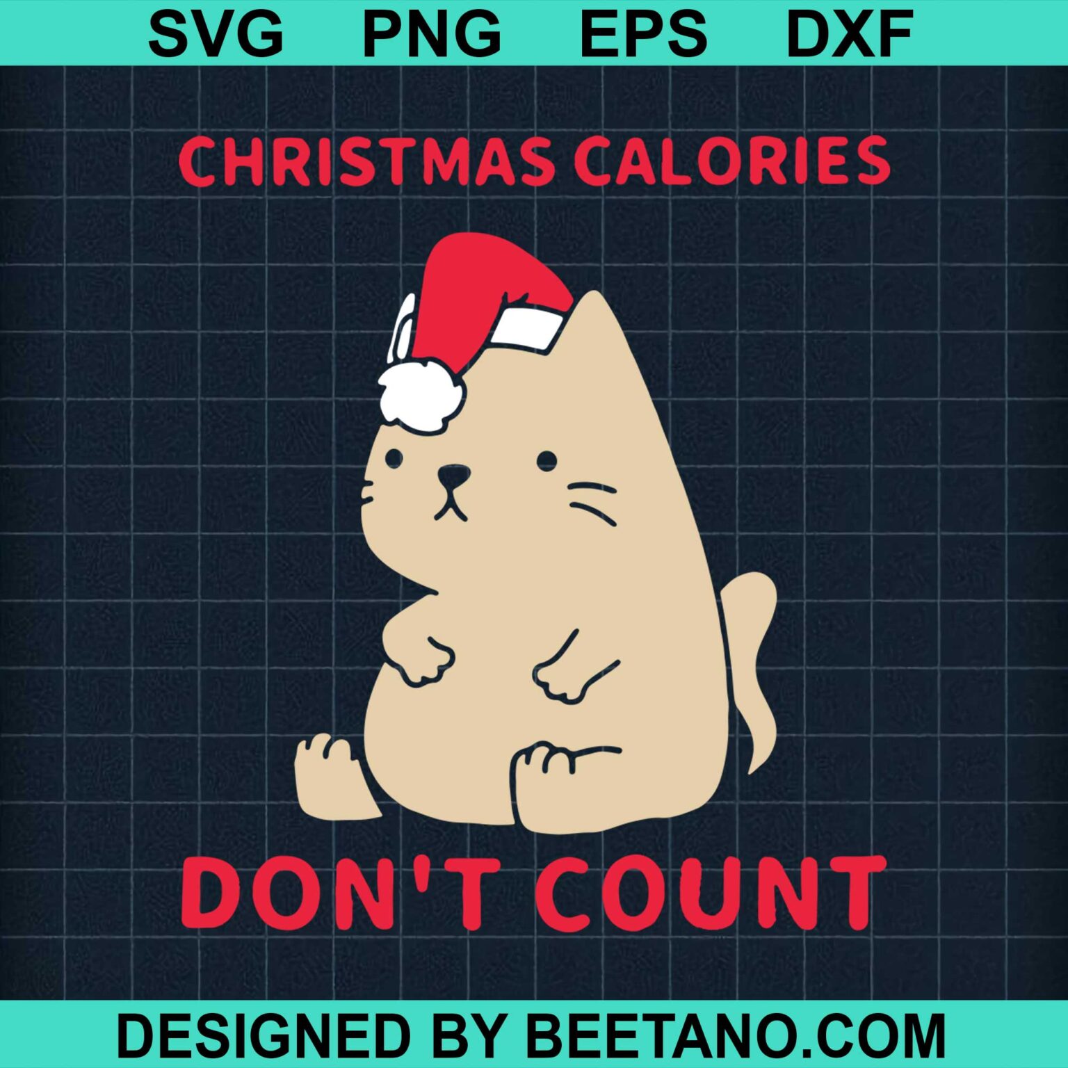 Christmas Calories Dont Count SVG, Cat christmas SVG