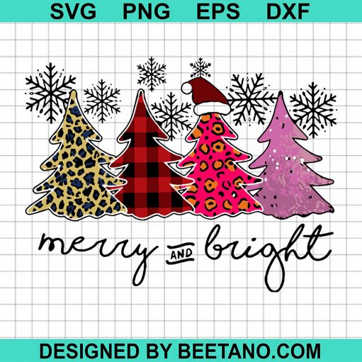Christmas Leopard Plaid Tree Snowflake Merry And Bright