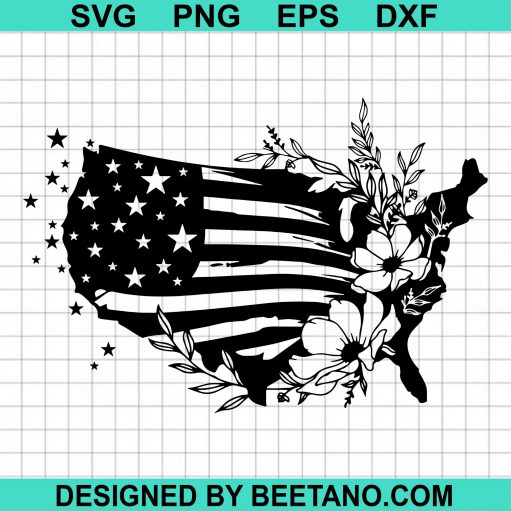 Floral American Flag