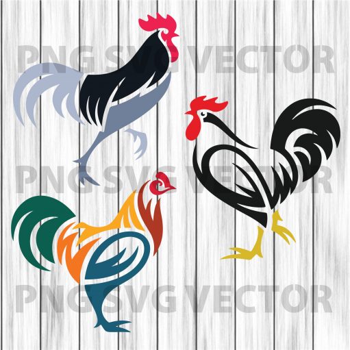 Rooster Svg Bundle, Rooster Svg Files, Rooster Vector Bundle, Hen Svg, Chicken Svg, Rooster Cutting Files For Cricut, Svg, Dxf, Eps, Png Instant Download