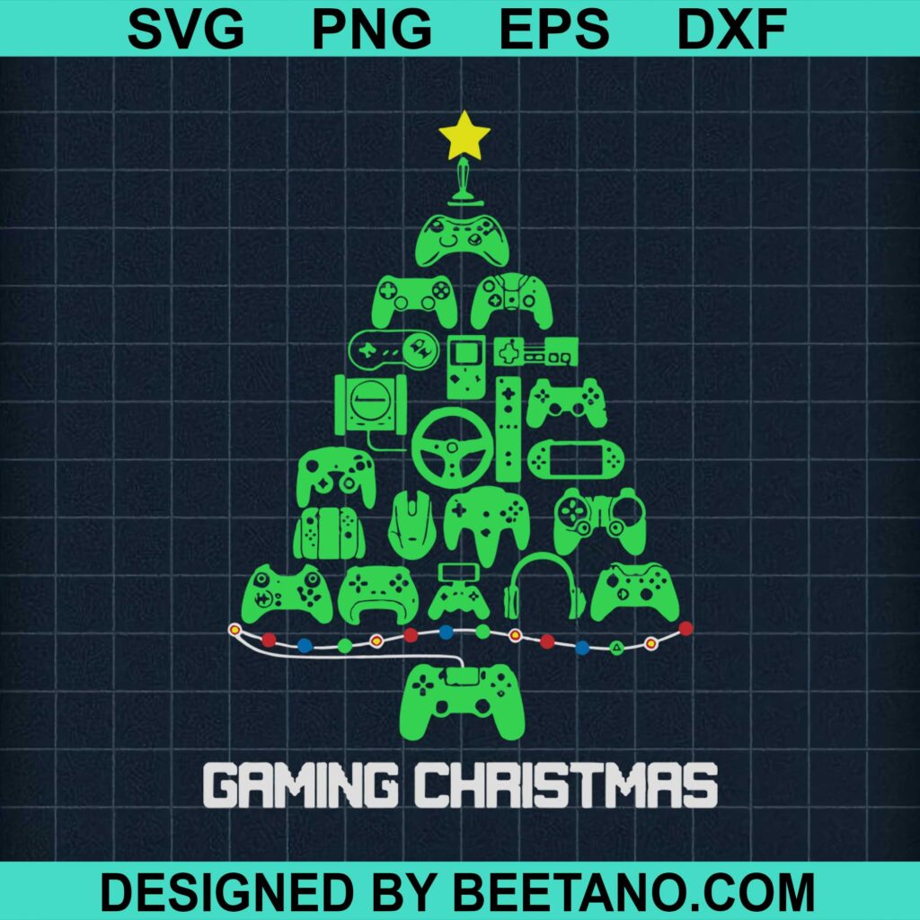 Gaming Christmas Tree Merry Christmas SVG cut file for cricut