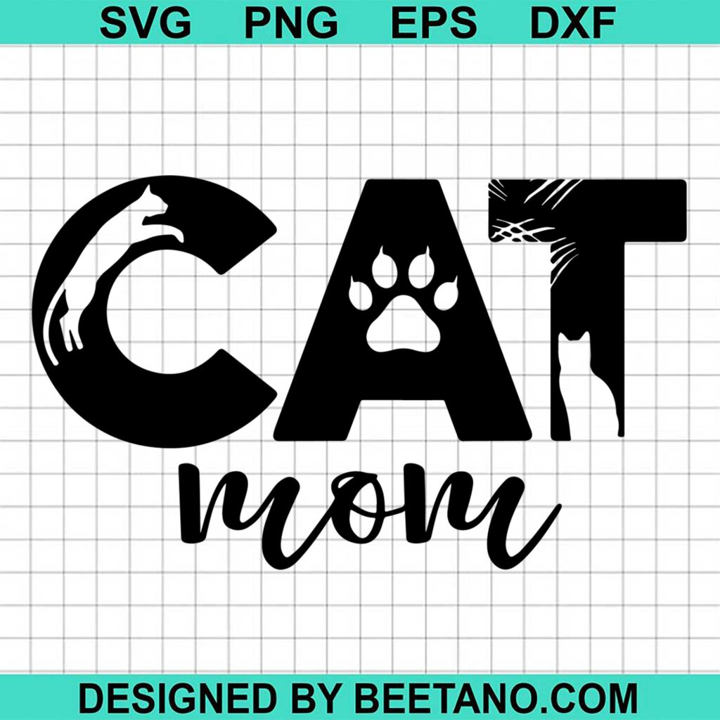 Happy Mothers Day Cat Paws Mom SVG cut file for cricut silhouette ...