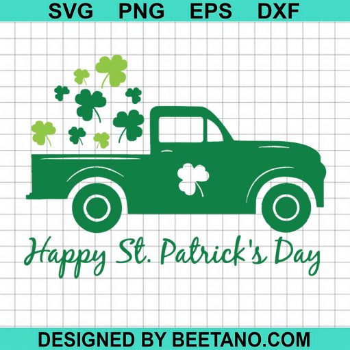 Happy St Patricks Day Truck Svg