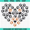 Heart Shape Paw Print Black And Brown Dog Valentines Day