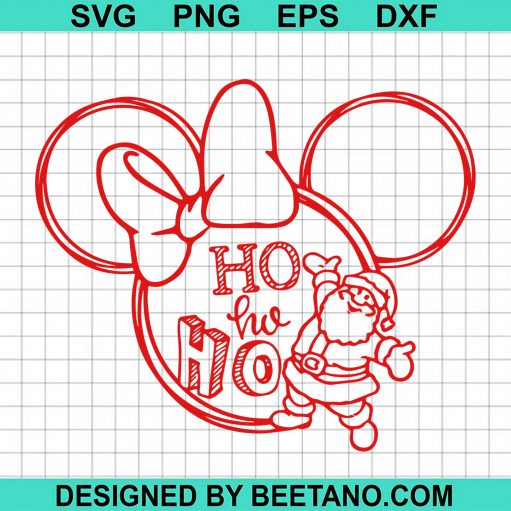 Ho Ho Ho Christmas Mickey Mouse Head