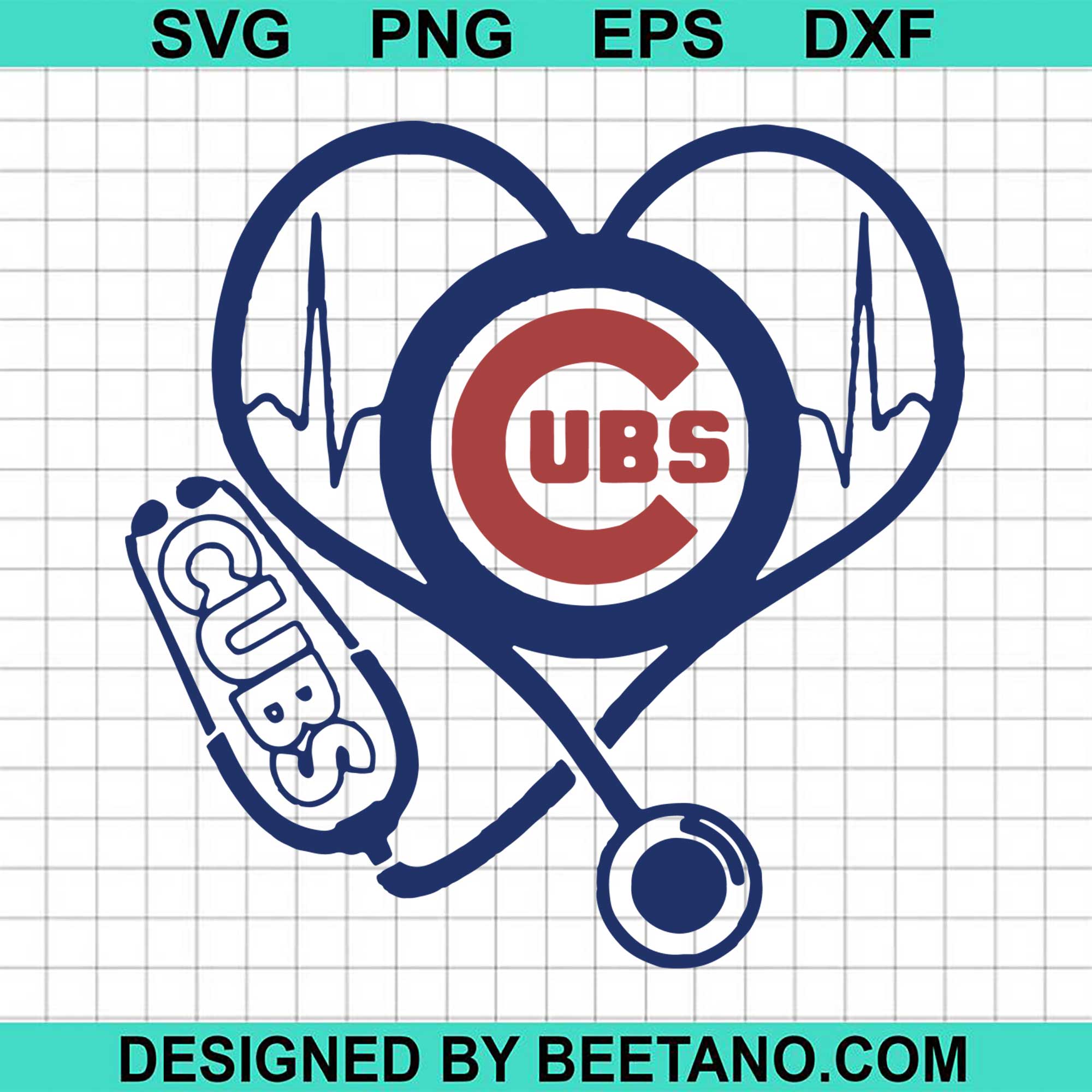 Lover Chicago Cubs Football Heart Beat SVG cut file for cricut